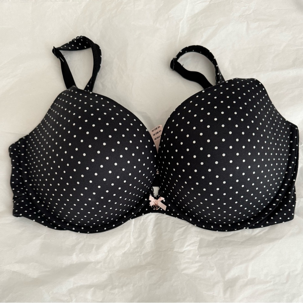 NWT VS Body by Victoria Black Polka Dot Bra 36DD